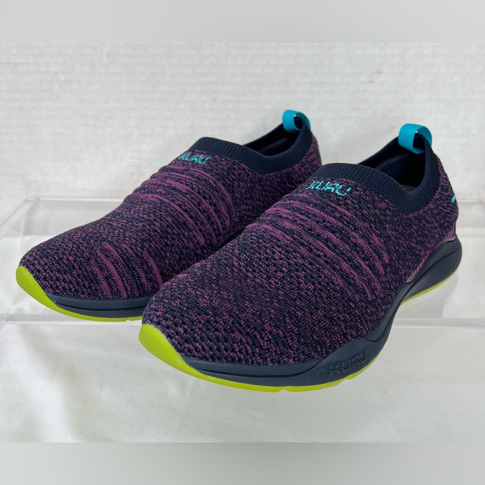 Kuru Stride Knit Slip-on Sneaker, Midnight Blue-Electric Grape, Women’s 9.5